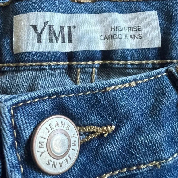YMI High Rise Wide Leg Double Cargo Jeans Size‎ 5 - Picture 11 of 16